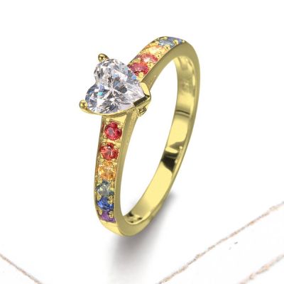 LAS VEGAS HEART RING IN 14K GOLD by EQUALLI.COM
