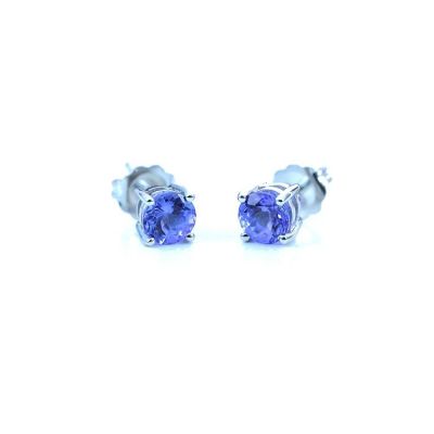 TANZANITE EARRINGS IN 14K GOLD by EQUALLI.COM