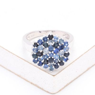 BONITA BLUE SAPPHIRE RING 1.4 CT IN STERLING SILVER by EQUALLI.COM 
