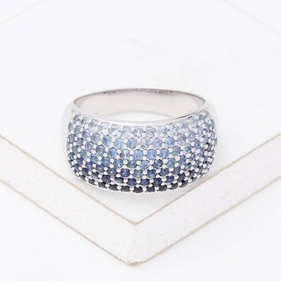 PHILADELPHIA BLUE SAPPHIRE OMBRE RING IN STERLING SILVER by Equalli