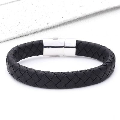 ORMAN LEATHER BRACELET IN NERO by EQUALLI.COM