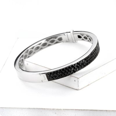 DETROIT AT NIGHT BANGLE IN STERLING SILVER