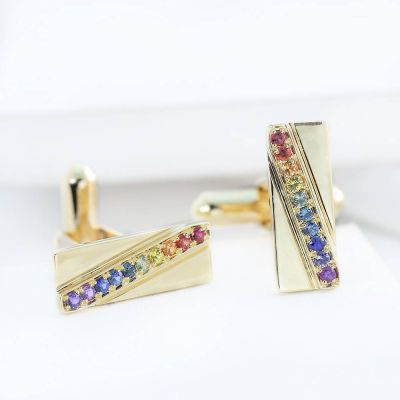 MEXICO CUFFLINKS IN 14K GOLD by EQUALLI.COM