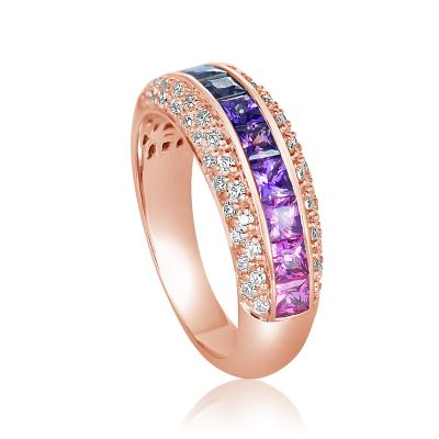 MADELYN PURPLE SAPPHIRE & DIAMOND RING IN 18K GOLD