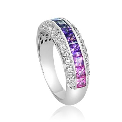 MADELYN LILAC SAPPHIRE & SIMULATED DIAMOND RING IN SILVER