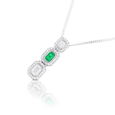 CLEOPATRA EMERALD AND DIAMOND PENDANT IN 18K GOLD