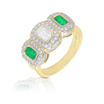 CLEOPATRA EMERALD AND DIAMOND RING by EQUALLI.COM
