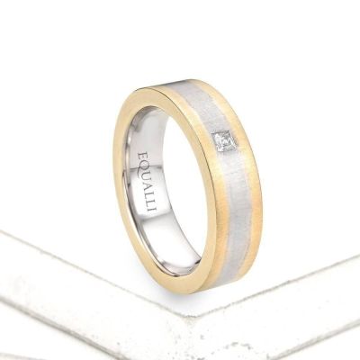 GANYMEDE ENGAGEMENT RING IN 14K GOLD WITH DIAMOND by Equalli.com
