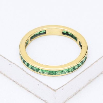 NEW YORK GREEN RING 3 CT IN 14K GOLD by EQUALLI.COM 