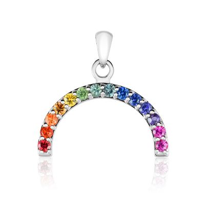 BELFAST GAY RAINBOW PENDANT IN SILVER | NECKLACE