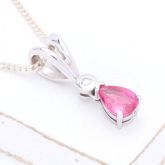 KYLIE RARE PINK SPINEL & DIAMOND PENDANT IN 14K WHITE GOLD by EQUALLI.COM