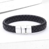 AMBER LEATHER BRACELET IN NERO by EQUALLI.COM
