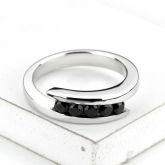 DELAWARE AT NIGHT RING IN STERLING SILVER 
